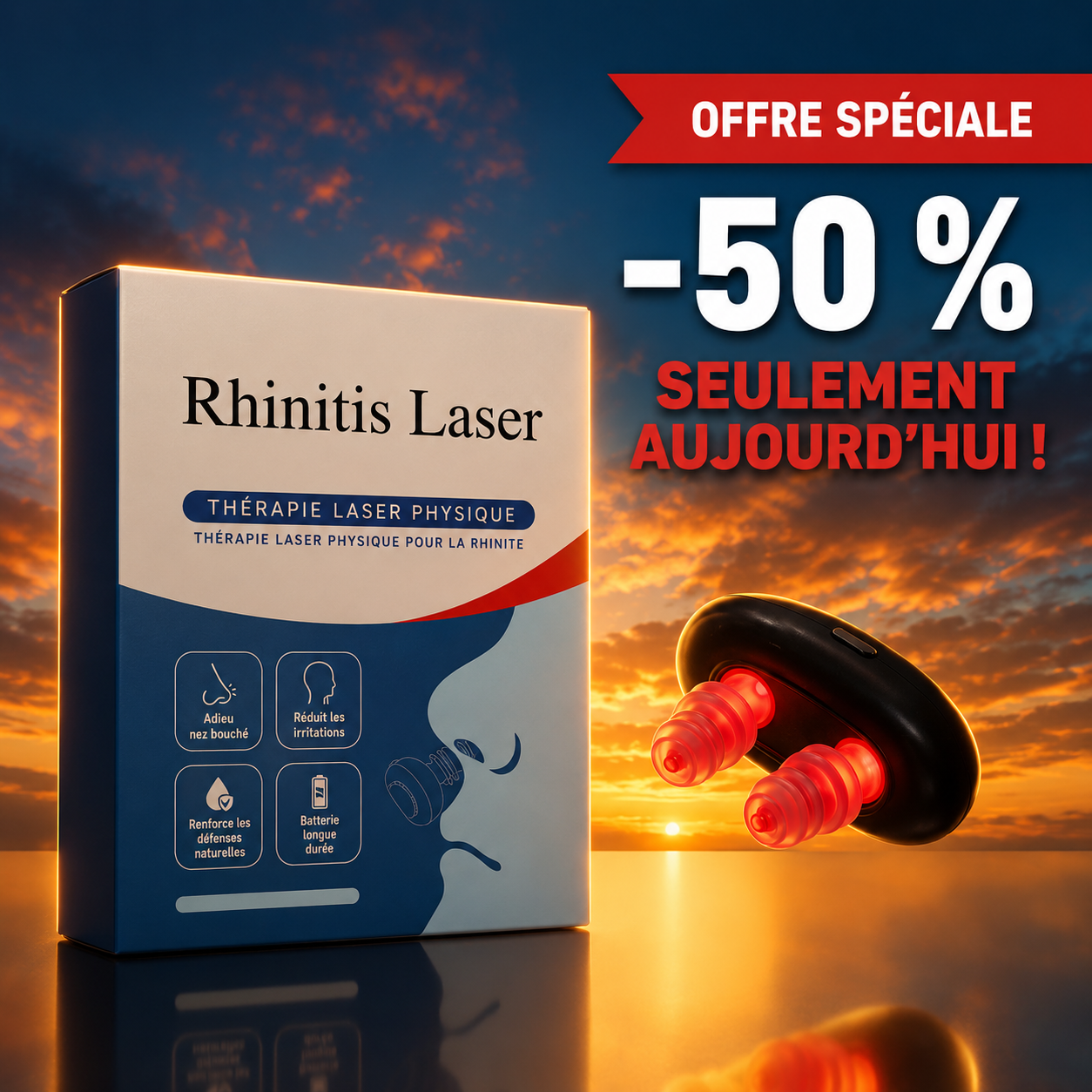 Sinolum Soulagement nasal par lumière rouge