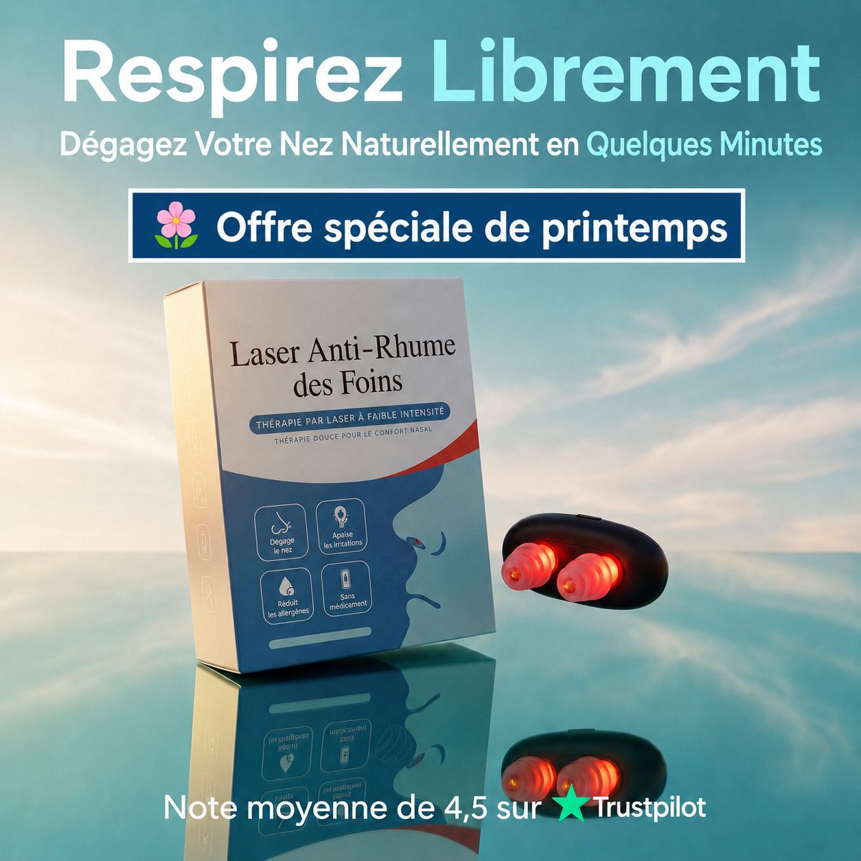 Sinolum Soulagement nasal par lumière rouge